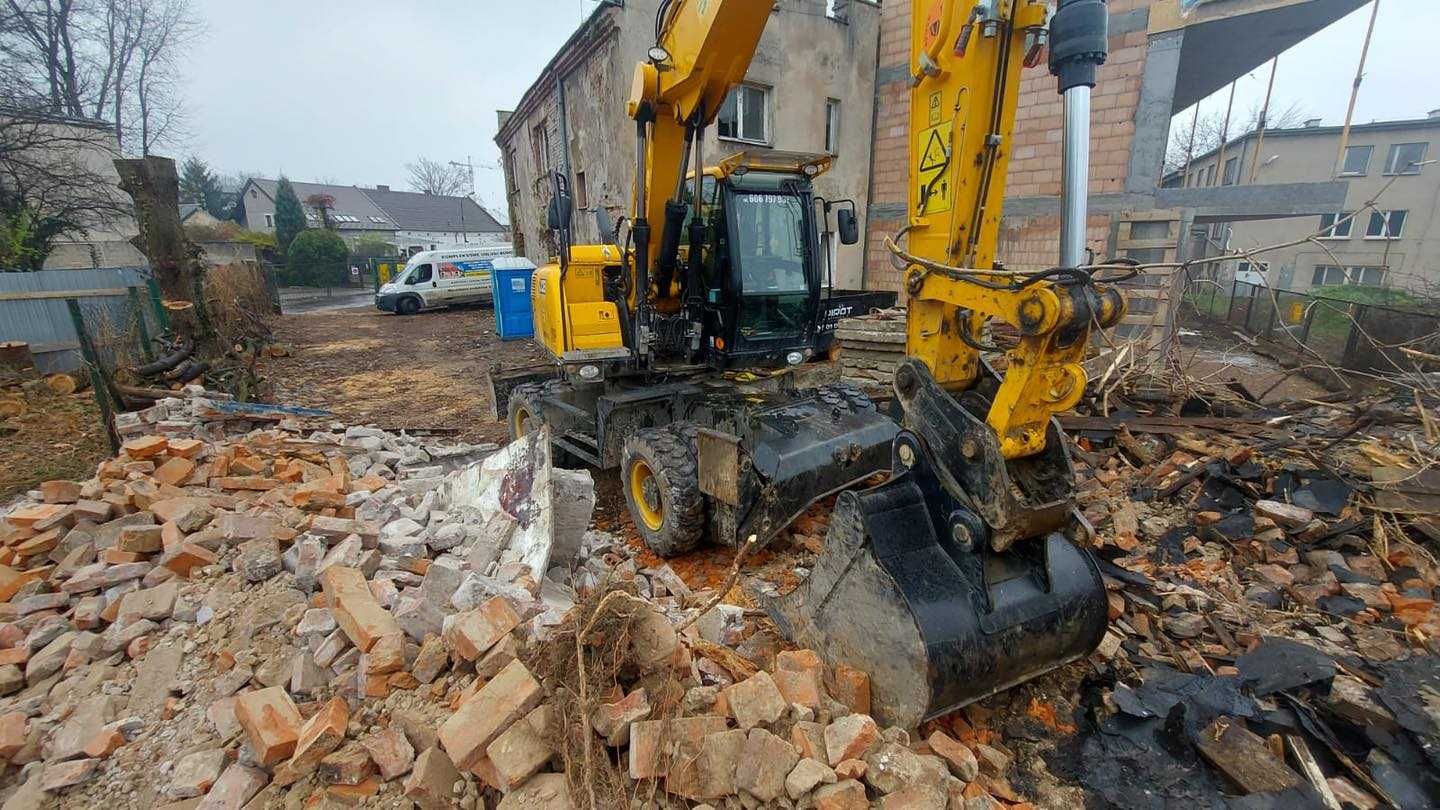 Usługi koparką roboty ziemne wykop wyburzenia niwelacje koparka Kraków