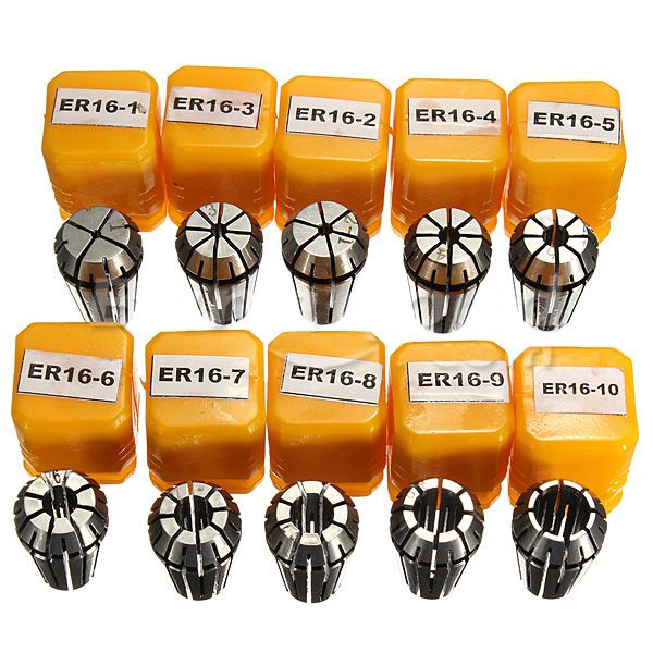 Цанги ER16 метричні (1мм - 10мм) та дюймові для ЧПУ
