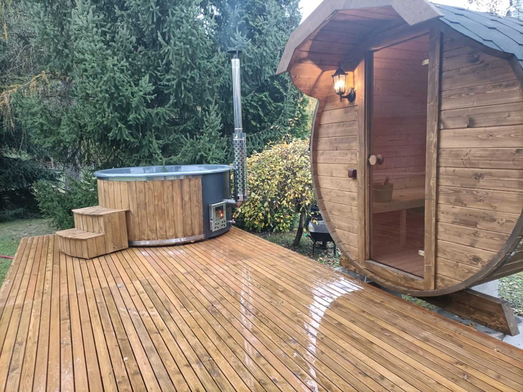 Jacuzzi ogrodowe Balia z włókna szklanego z piecem zintegrowanym 2,0m