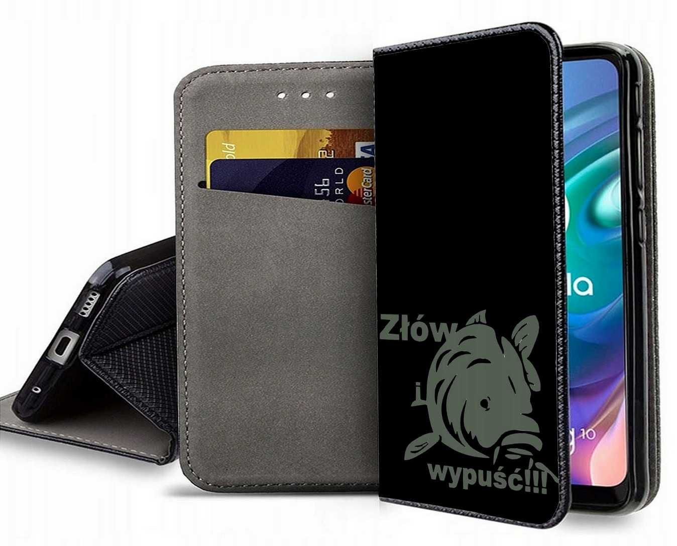Etui zamykane z motywem wędkarskim dla telefonów Samsung Huawei Xiaomi