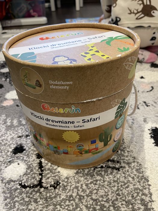 Klocki drewniane duży zestaw