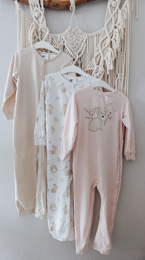 H&M śpiochy pajac pajacyk piżama zestaw set roz.98