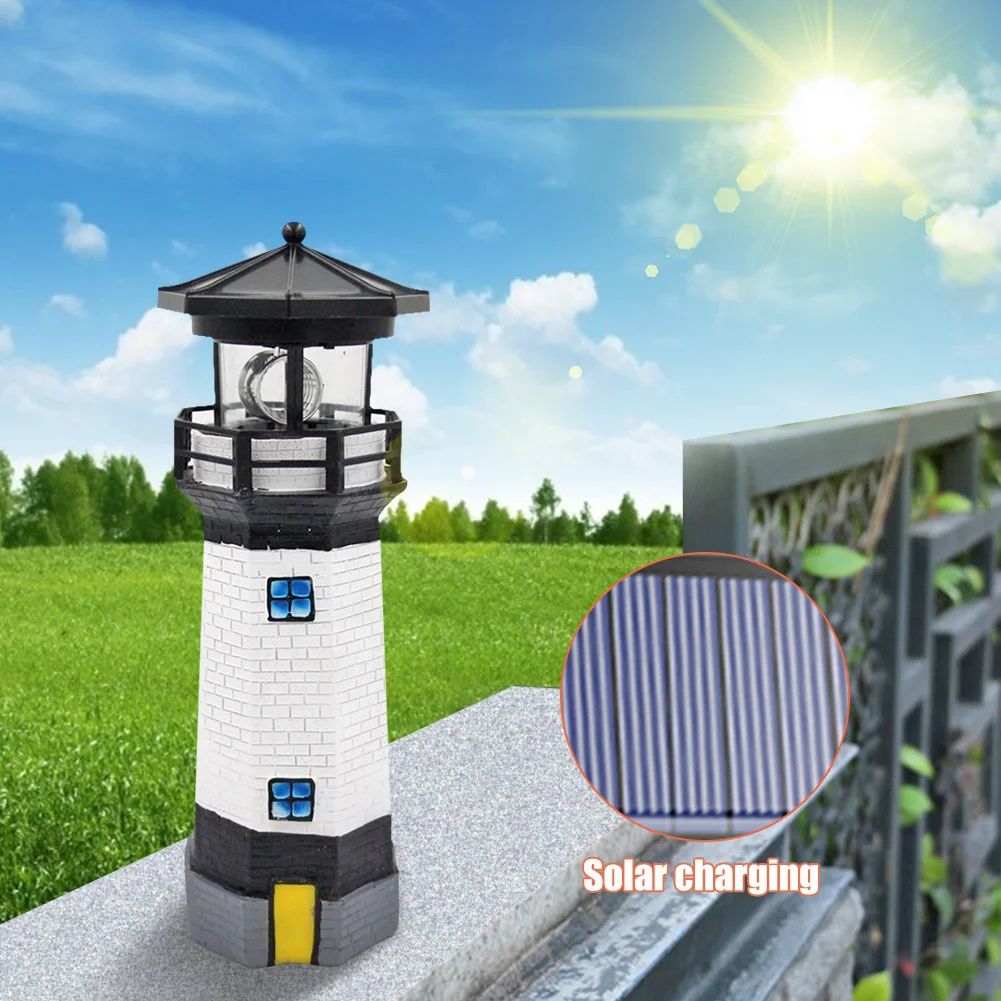 Lampa solarna led latarni morskiej do oczka wodnego obrotowa 360