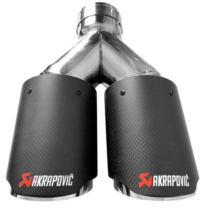 Насадки Acrapovic акрапович мат Двойные 64-67 мм 89 мм равнодлинные