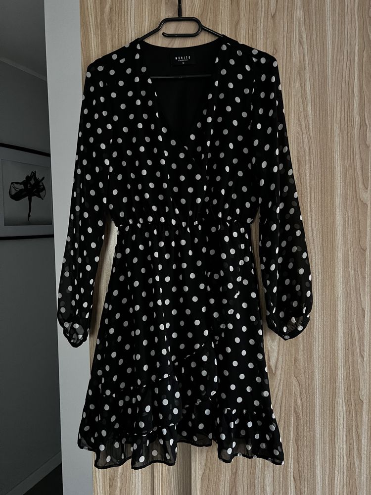 Mohito czarna sukienka w groszki xxs 32