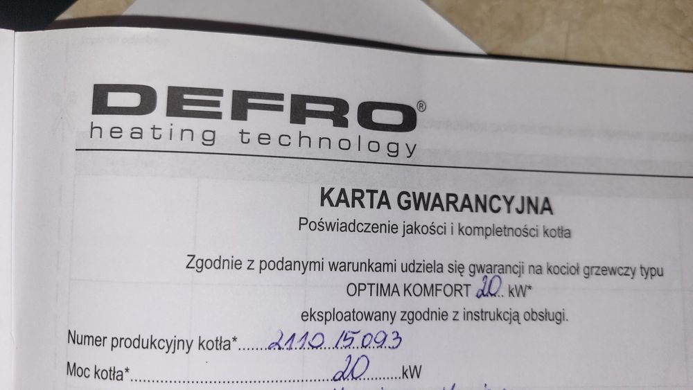 Części do kotła defro