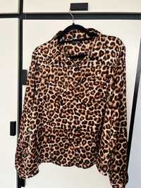 A’la satynowa koszula oversize panterka leopard