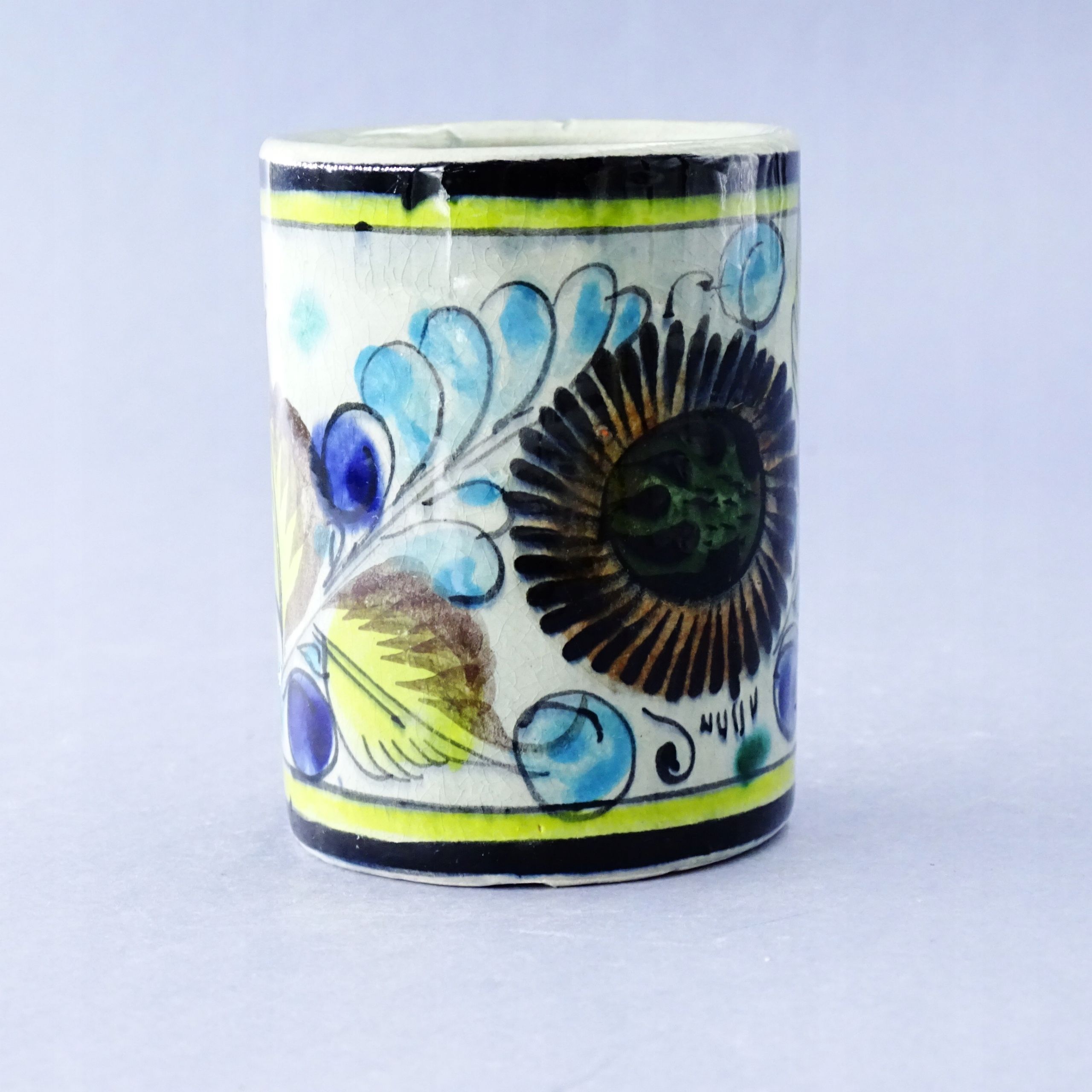 meksyk ręcznie malwoany pojemnik kubek podstawka ceramiczna
