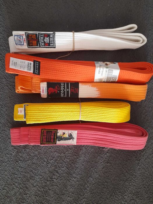 Kimono caraté adulto usado com cintos