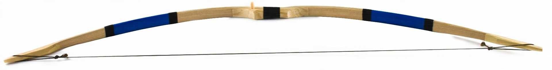 Łuk drewniany115 cm kołczan 3strzały tarcza zestaw łuczniczy niebieski