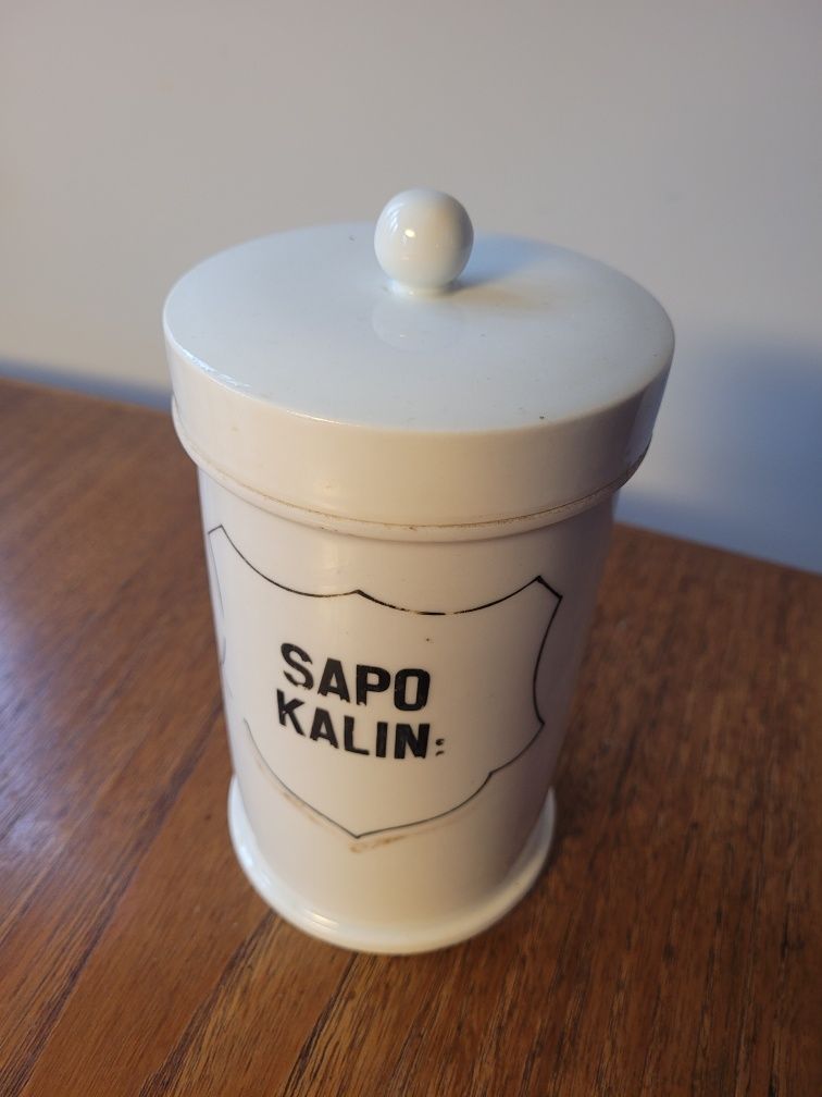 Pojemnik apteczny XIX / XX w. Sapo kalin. (mydło potasowe) stan bdb