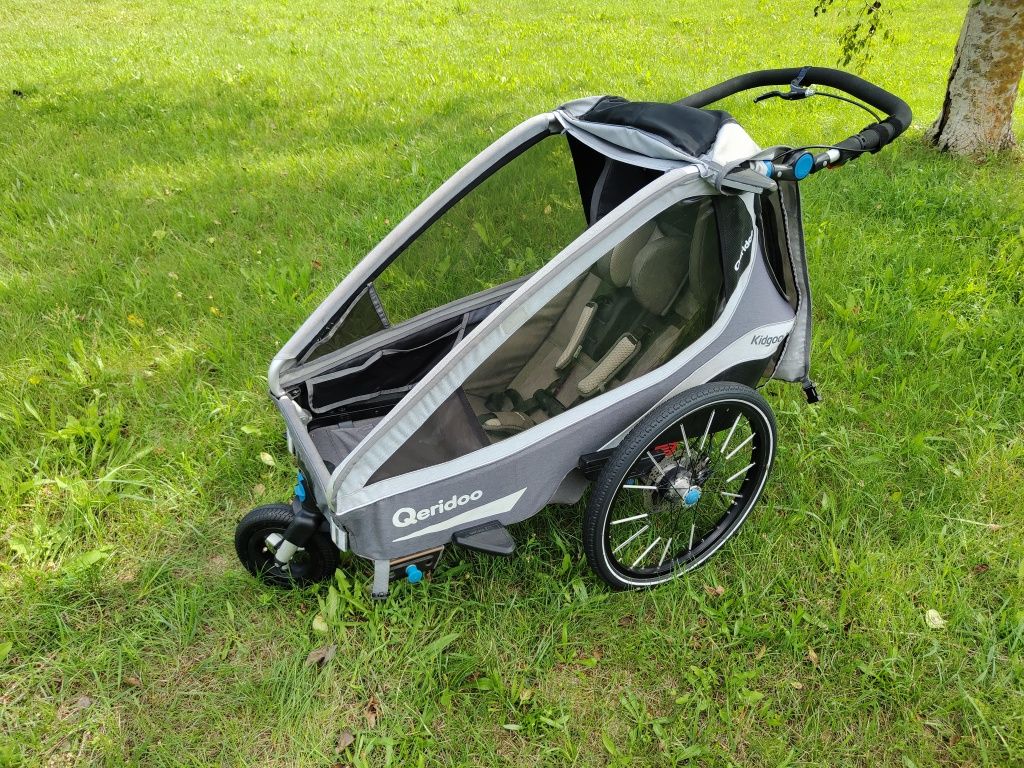 Qeridoo Kidgoo 1 Przyczepka rowerowa wysyłka riksza hamulce tarczowe