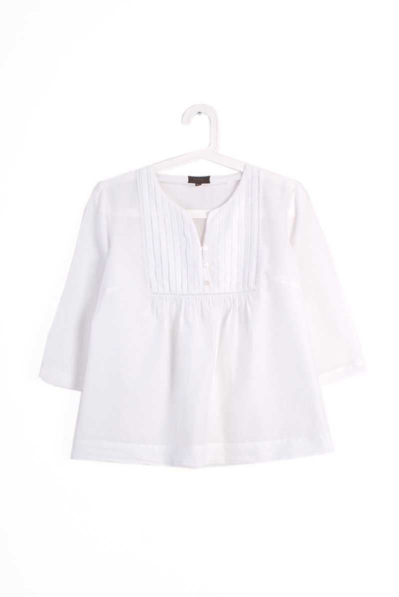 Biała bluzka koszulowa z dodatkiem jedwabiu  r. M Pure Collection