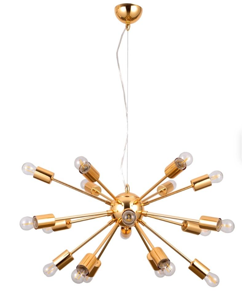 Złota lampa salonowa