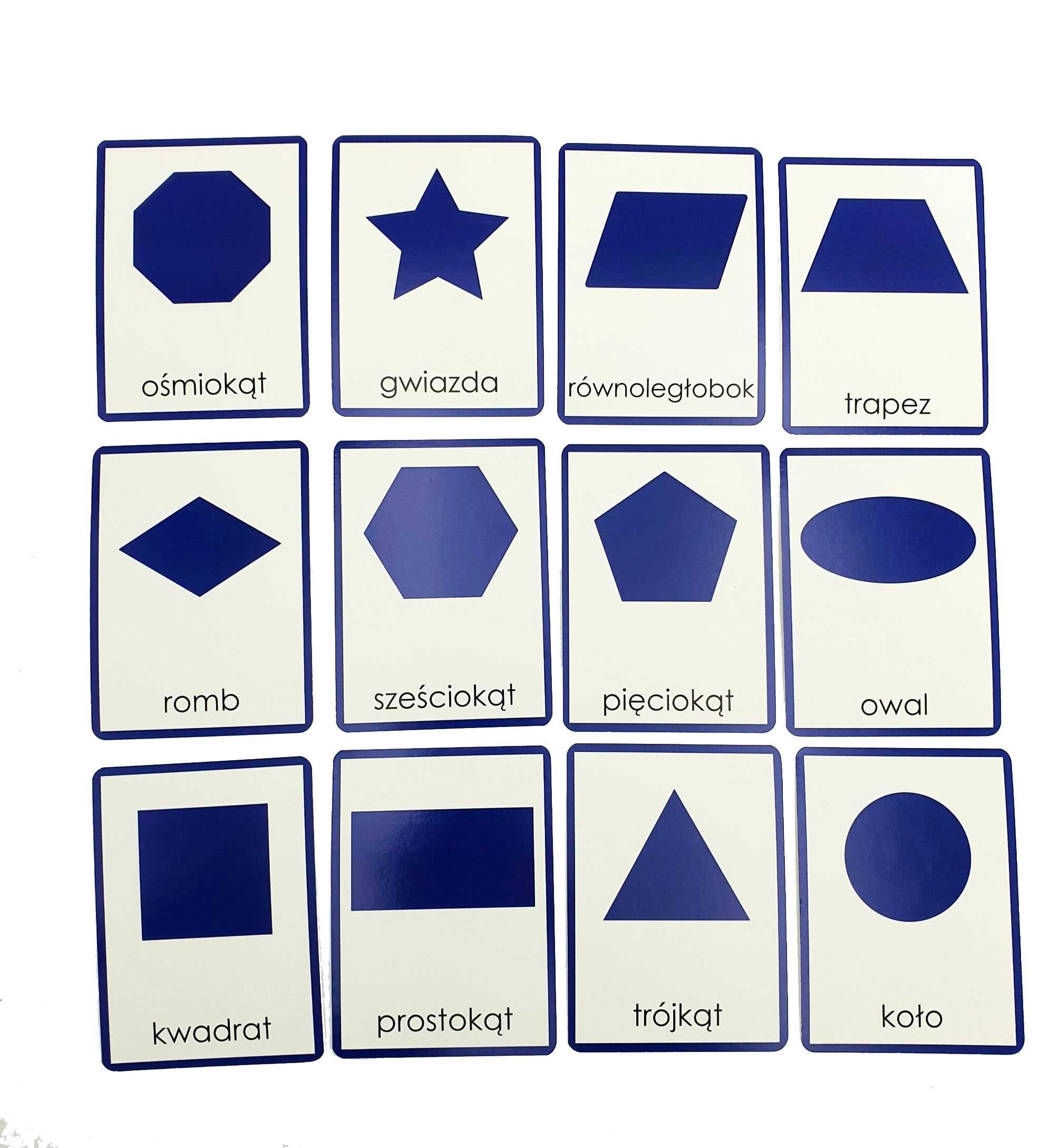 Plansze demonstracyjne - FIGURY GEOMETRYCZNE - 12 plansz A5