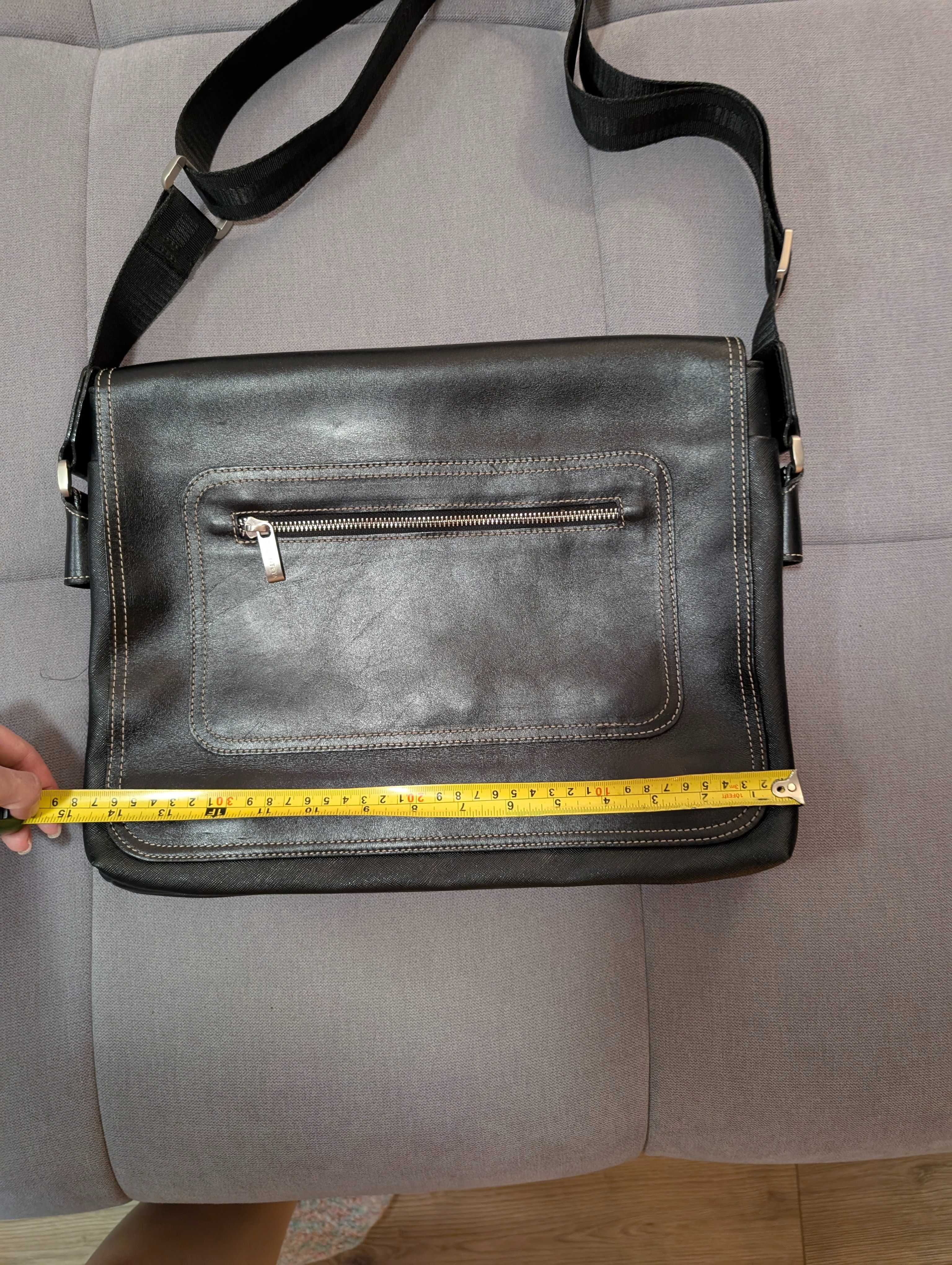 Skórzana Torba na laptopa, dokumenty crossbody messenger