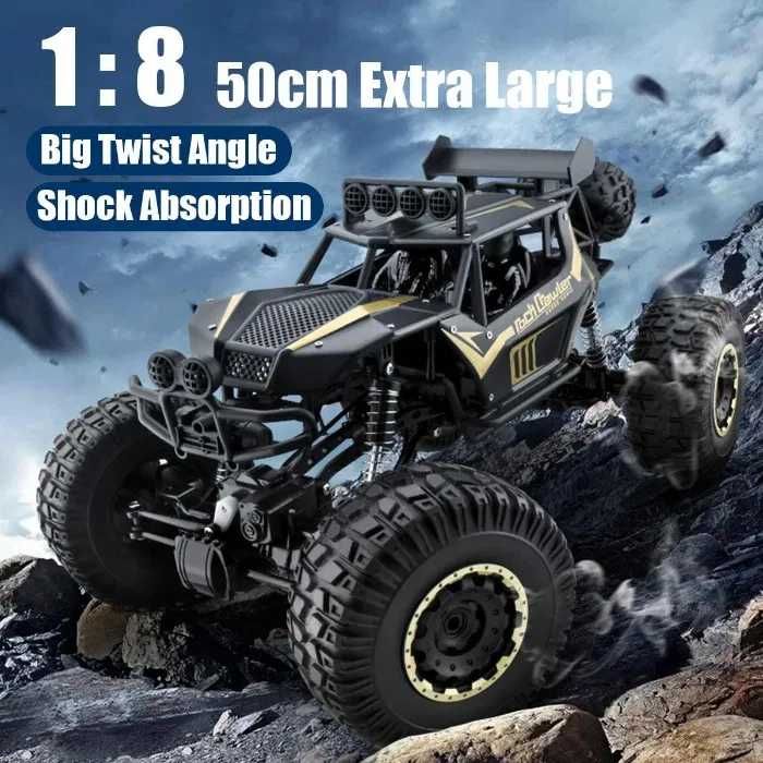Carro telecomandado GIGANTE 1:8 50cm Buggy Jipe TT 4X4 Prenda LED NOVO