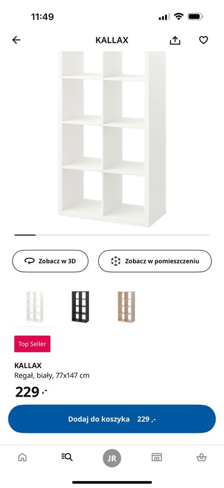 Ikea Kallax 2X4 biały regał