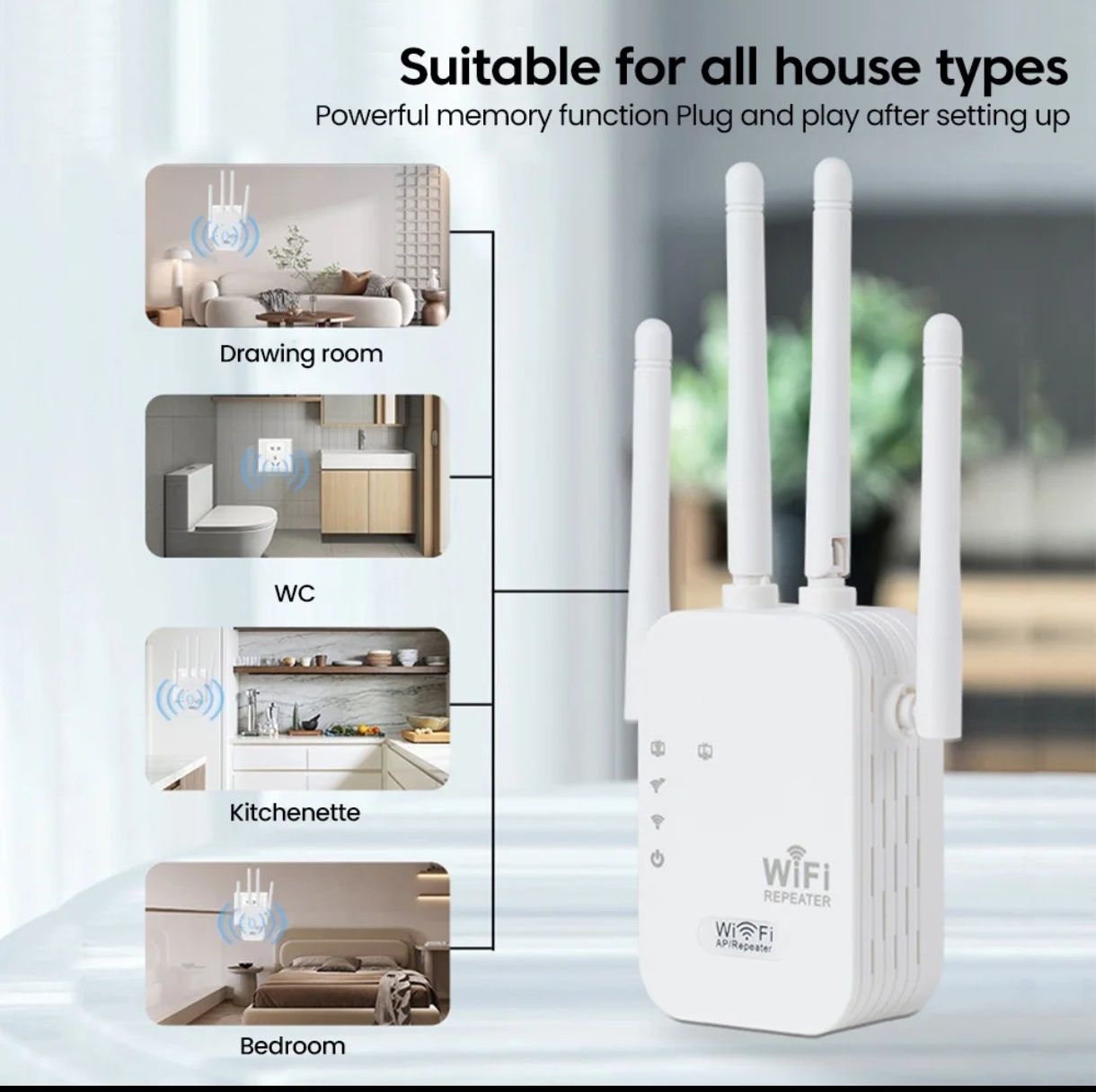 Repeater Mega zasięg - wzmacniacz WiFi 2.4GH z funkcją AP