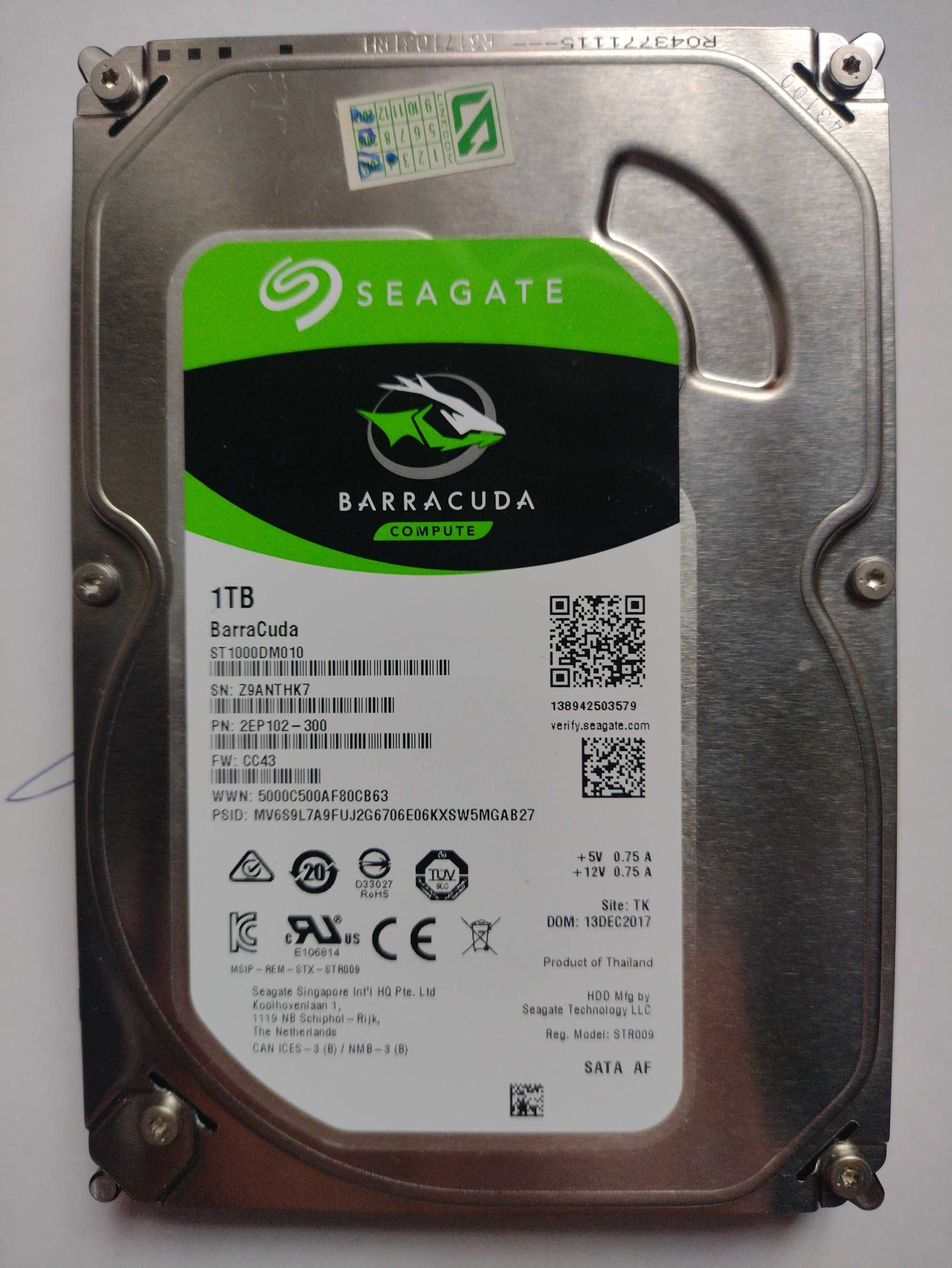 Жорсткий диск seagate Barracuda на 1 Тб