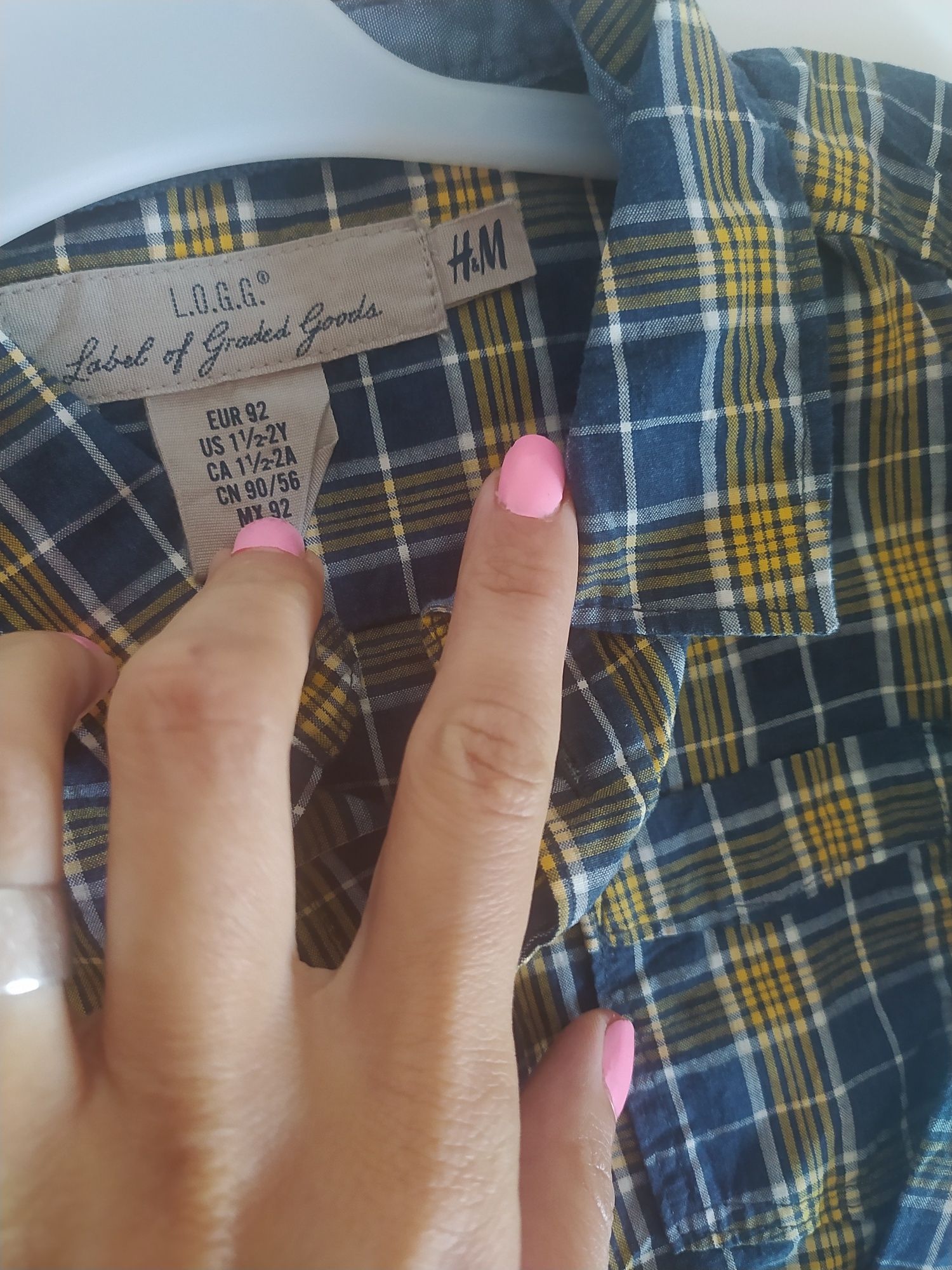 Koszula dla chłopca w kratę łaty H&M 92