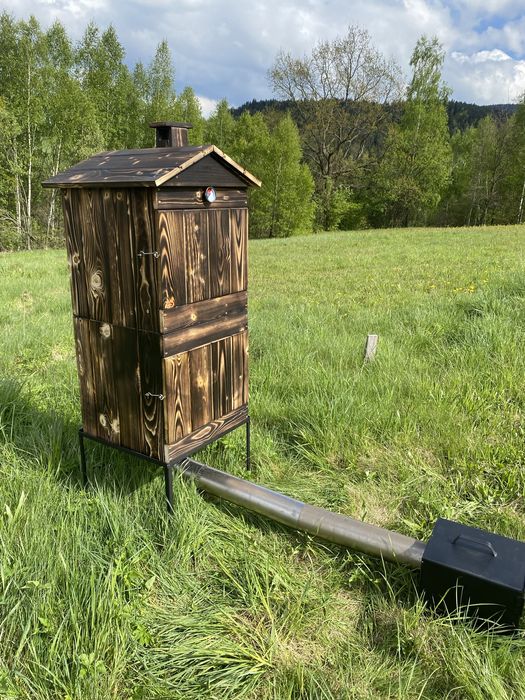 Zestaw Wędzarnia tradycyjna drewniana Palenisko Deflektor Rury Haki