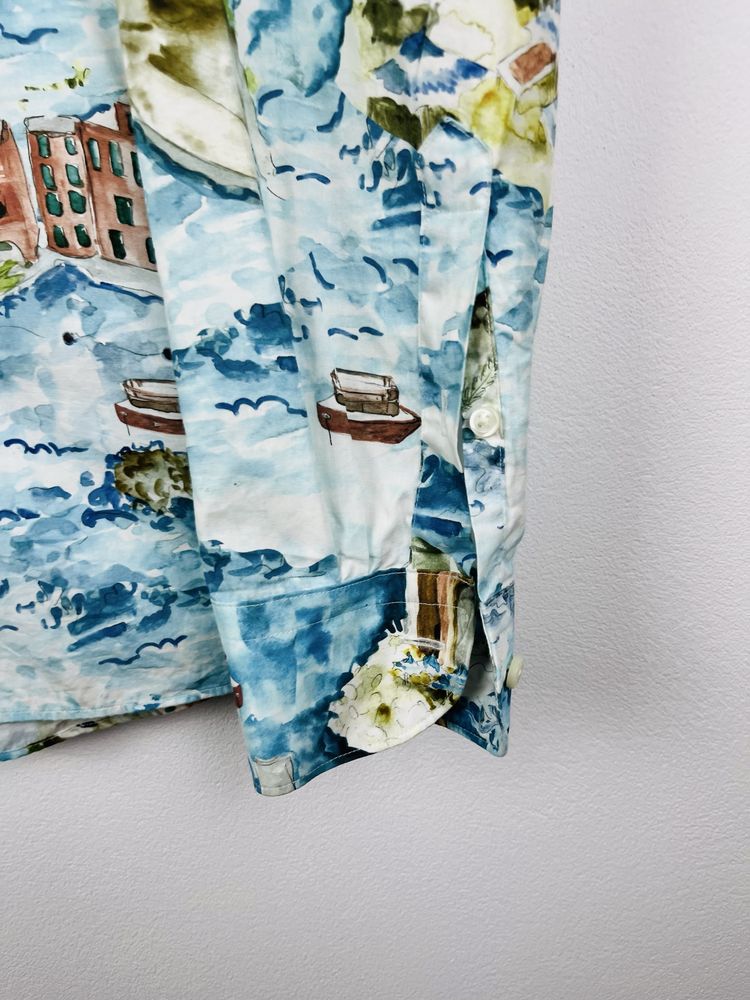 Niebieska koszula casualowa męska These Glory Days rozmiar XL fit L