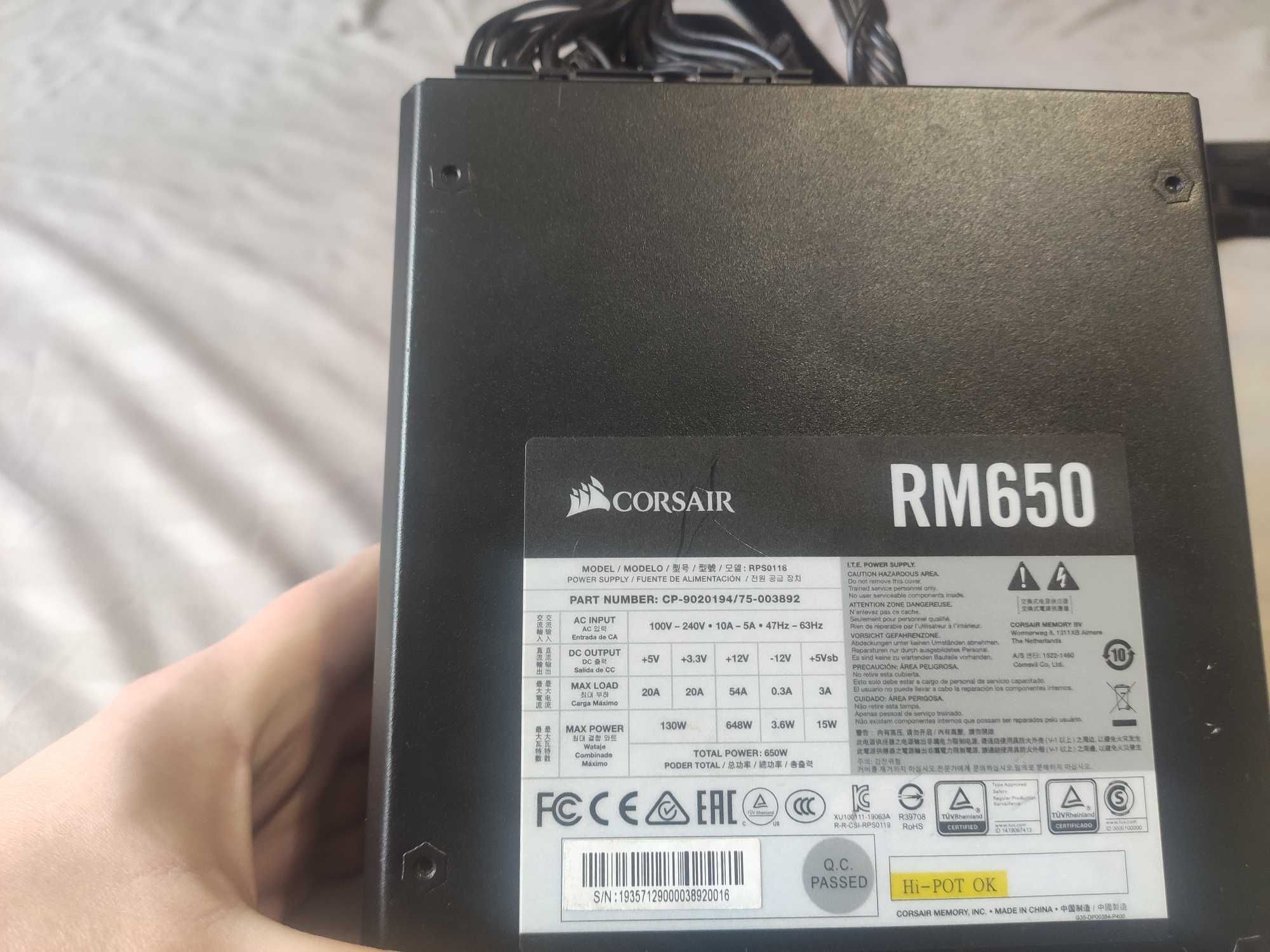 Блок питания Corsair RM650x 650W Модульный!