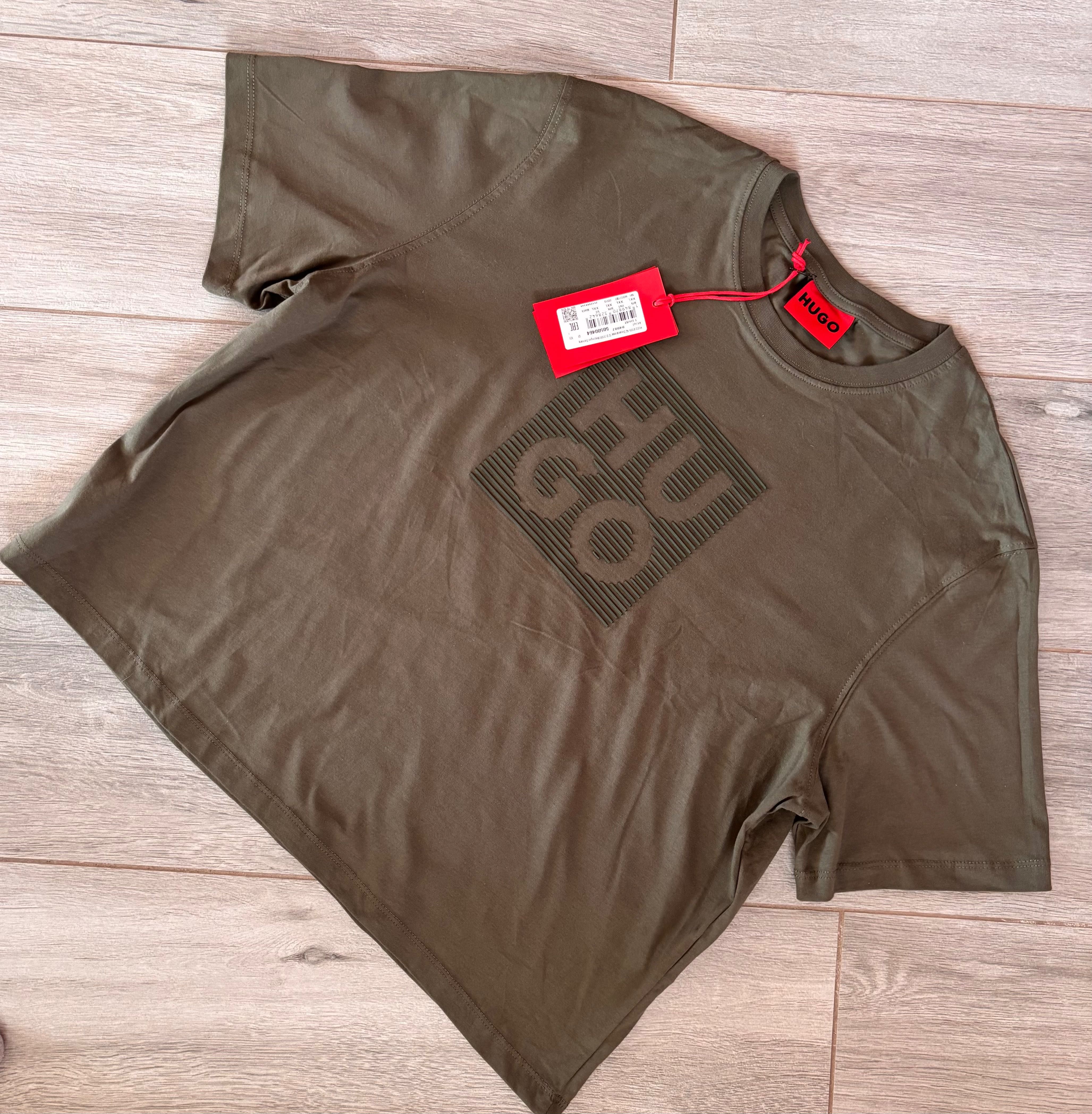 Hugo koszulka damska print xxl khaki nowa hugo boss