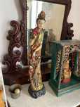 Escultura Chinesa pintada à mão 65 cm Antiga