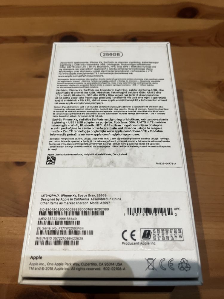 iPhone XS 256GB, bateria 100%