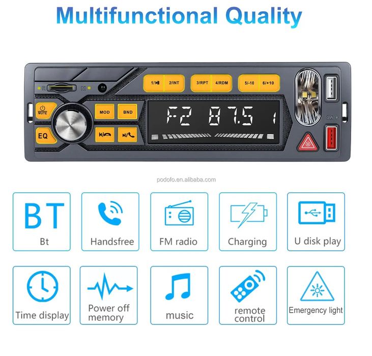 Rádio Automóvel Bluetooth 1din Bluetooth USB AUX FM novo