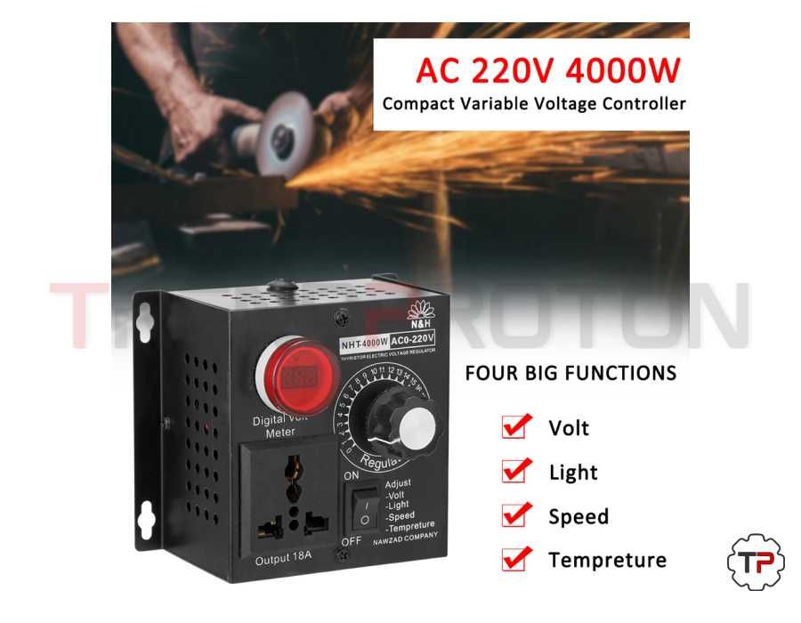 Regulador de Velocidade/ Temperatura /Luz - AC 220V, 4000W