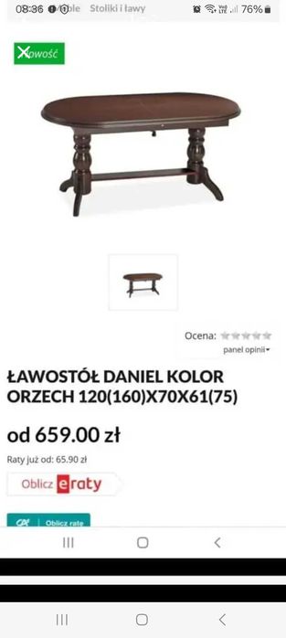 Stół rozkładany.