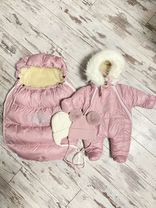 Зимовий Комбез+Конверт+2 шапки