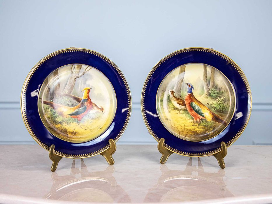 Антикварні тарілки з розписом, Франція, фаянс, порцеляна