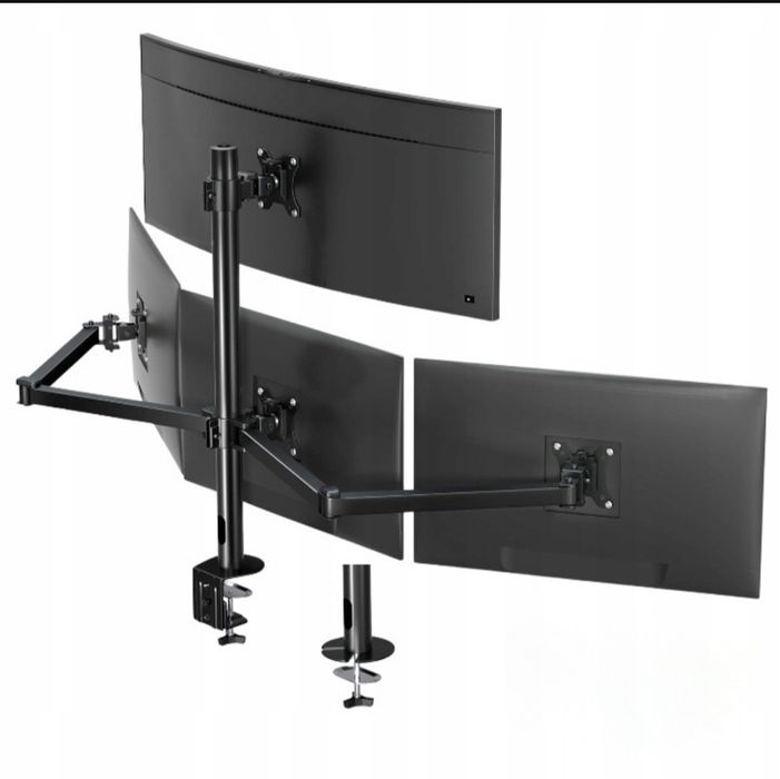 Uchwyt do monitora Stołowy na 4 Monitory 17-32 cal Regulacja Wysokości