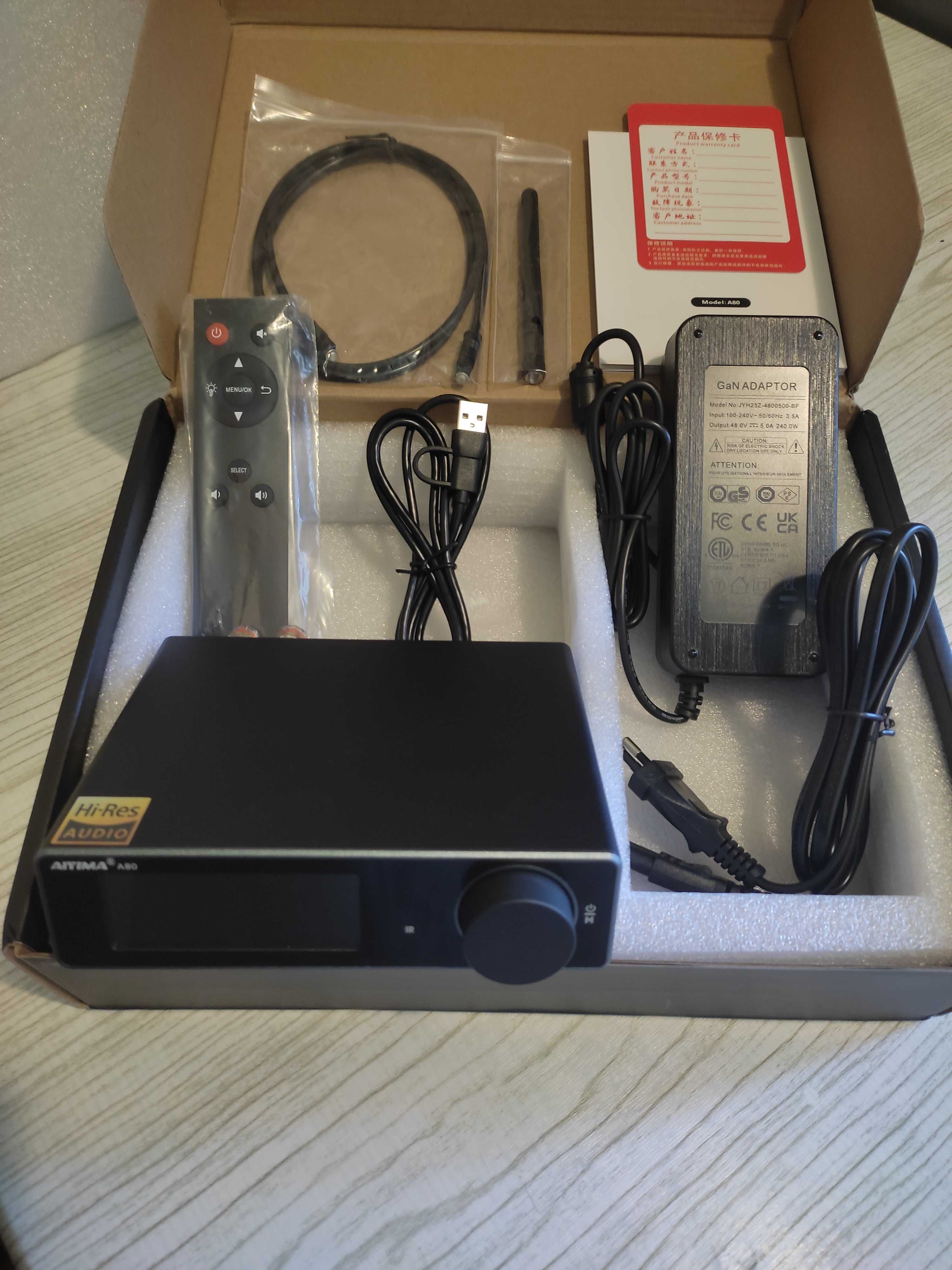 AIYIMA A80 цифровой усилитель c ЦАПом класса D (б.п. 48v 240w)