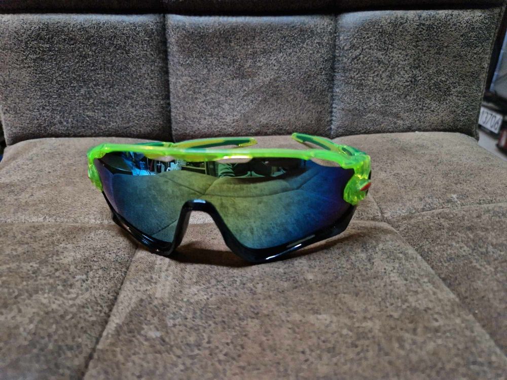 Okulary sportowe rowerowe zielone przeciwsłoneczne kolarskie