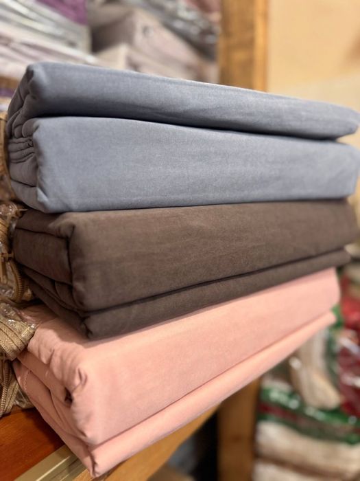 Комплект постельного белья байка оксамитова фланель постільна білизна