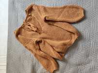 Sweter karmelowy brązowy kardigan damski 36 Zara