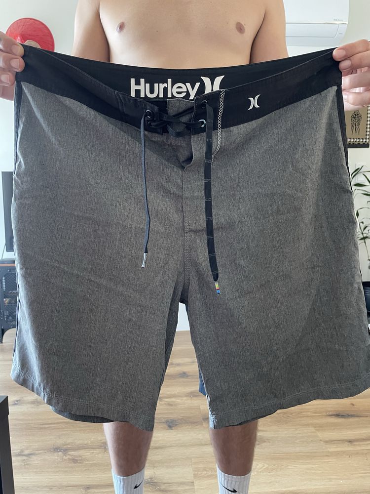Calções banho cinza compridos homem Hurley Phanton