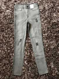Spodnie jeansowe z przetarciami szare MARKS&SPENCER rozmiar 8 36 S