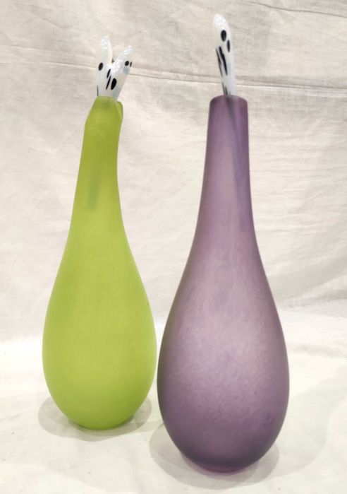 Organic Bootle Kosta Boda #89264 & #89265 I Gunnel Sahlin assinado