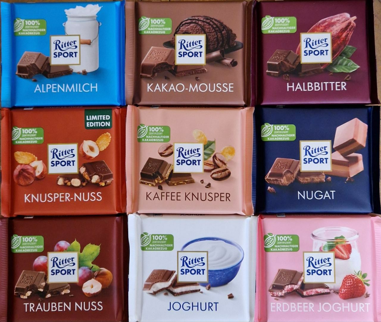 Шоколад Schogetten, Fin carre, Ritter Sport, Milka