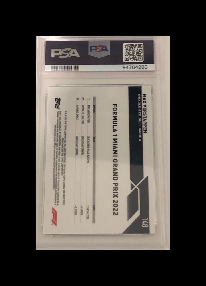 2023 Topps Chrome F1 Max Verstappen Checker Flag PSA 9