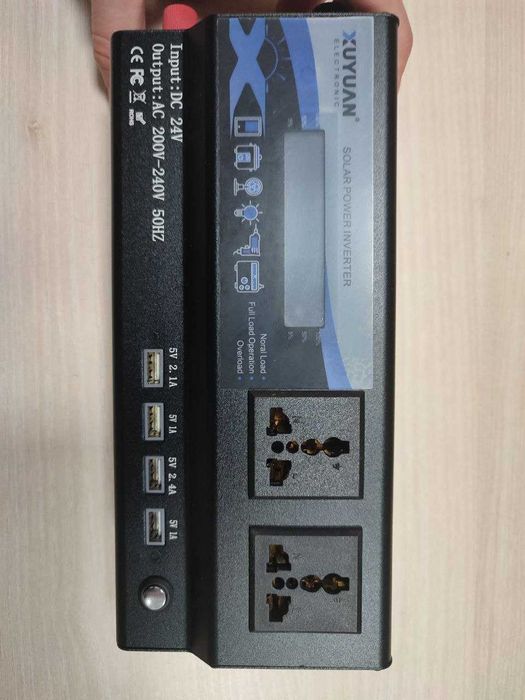 Інвертор з модиіфкованою синусоїдою 24V 900W на дві розетки