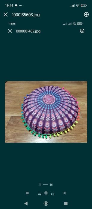 Zestaw 8 szt poduszka mandala joga medytacja 45 cm łuska gryczana