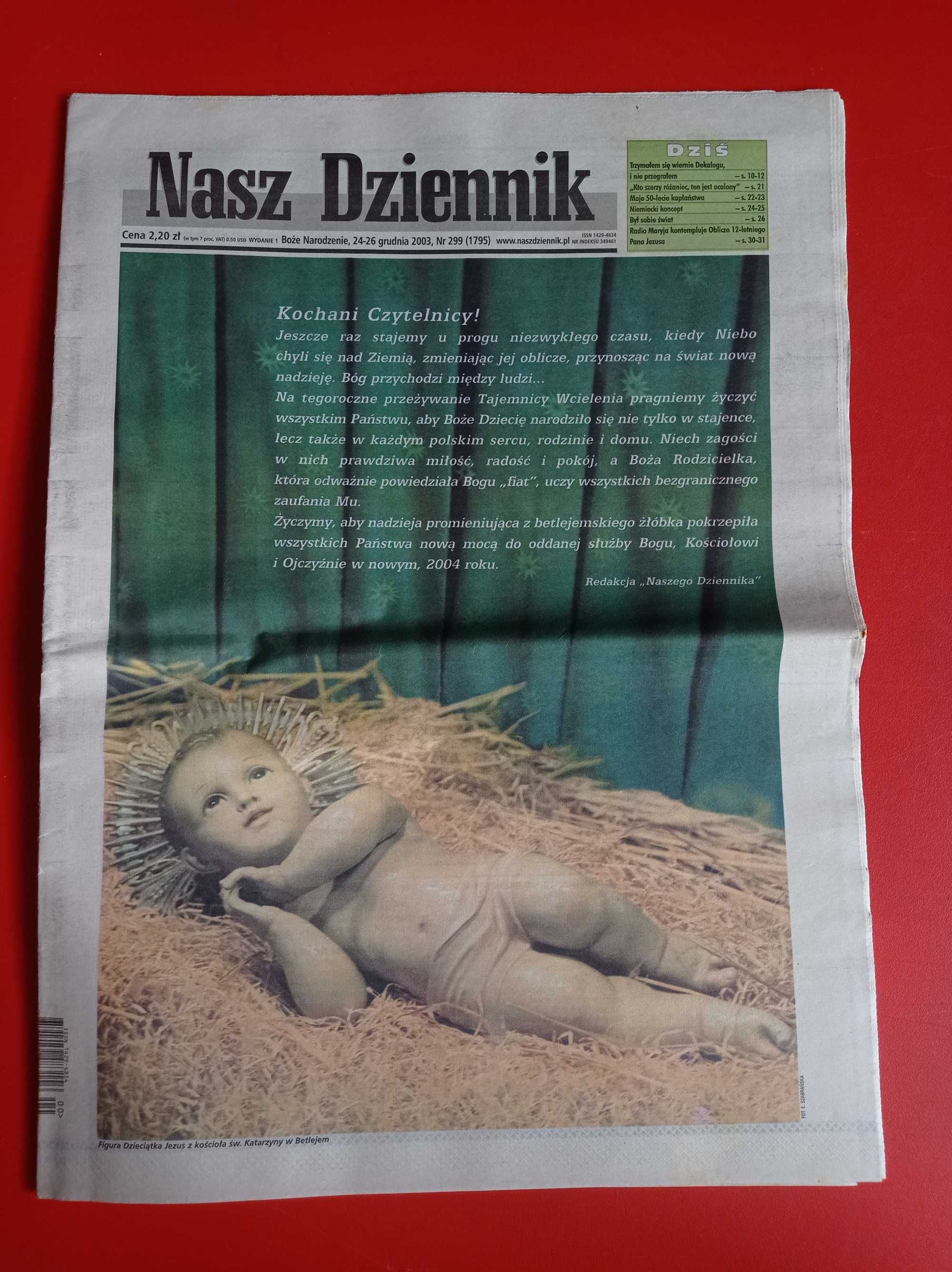Nasz Dziennik, nr 299/2003, 24-26 grudnia 2003