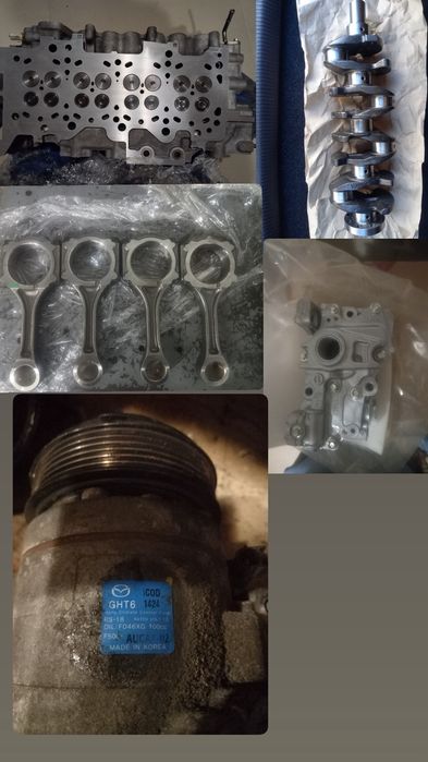 Головка блока mazda2.2sh,масляний насос,шатун,колінвал,компресор,блок